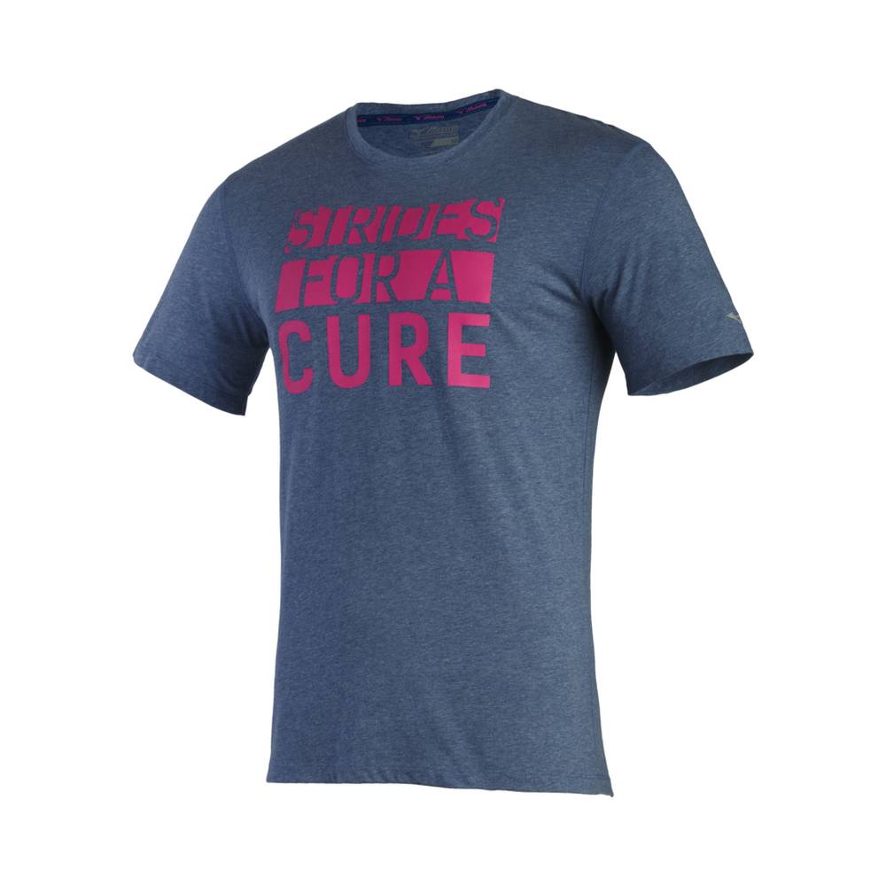 Mizuno Men's BCRF STRIDES INSPIRE T-Shirts Blue (421883-QVN)